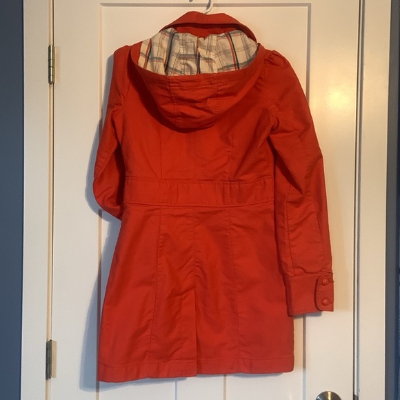 ROXY orange trench style coat. Size small. - Picture 4 of 7